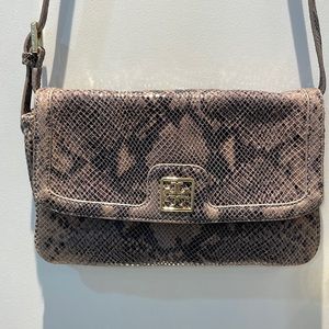 Tory Burch snakeskin handbag.